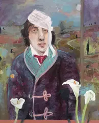 Steve Cox, Oscar Wilde in Heathfield 1989, 1989, oil and charcoal on canvas