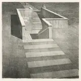 Jeffrey Smart, The Last Train 1989, 1989, etching
