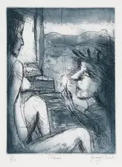 Flame by Garry Shead, 2004, Etching with Aquatint API/5, sold Mar 2009