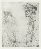 Fred Williams, Two Heads 1955-56, 1955-56, etching, drypoint and foul biting