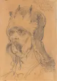Jan Matejko, Skirwoiłło z Poniewieża Żmudzkiego, ok. 1888-89, ołówek, papier naklejony na tekturę