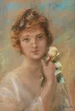 Stanisław Górski, Portret kobiety, pastel, papier