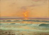 Roman Bratkowski, Zachód słońca na Capri, 1924, olej, płótno