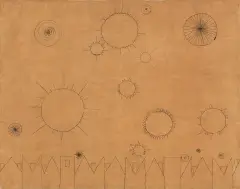 Andrzej Wróblewski, Niebo nad miastem/ Kompozycja abstrakcyjna, 1948, tusz, papier