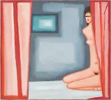 Alkowa by Jerzy Nowosielski, 1967, olej, płótno, sold Oct 2024