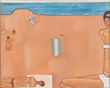 Plaża by Jerzy Nowosielski, 1966, olej, płótno, sold Oct 2024