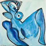 Andrzej Folfas, Nude Blue, 2004, olej, płótno