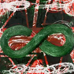 Zielona nieskończoność by Eugeniusz Minciel, 2014, akryl, cement, werniks, płótno,, sold Jun 2014