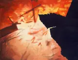 Fire by Dorota Kozieradzka, 2013, tempera żółtkowa, płótno, sold Jun 2014