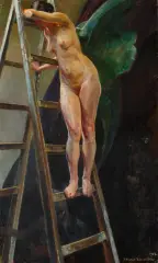 Jacek Malczewski, Muza na drabinie, 1918, olej, deska