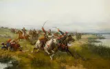 Ludwik Gędłek, Walka o sztandar, olej, płótno