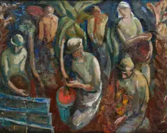 Leopold Gottlieb, Ogrodnicy, 1926-1927, olej, płótno naklejone na dyktę