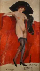 Henryk Szczyglinski, Lorietta w swoim repertuarze, 1905, olej, płótno