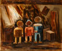 Tadeusz Makowski, Pracownia L'atelier, olej, płótno