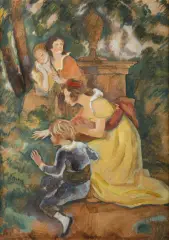 Kazimierz Sichulski, W ogrodzie, 1922, tempera, papier
