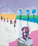 Agnieszka Giera, Zima, 2011, akryl, kolaż, płótno