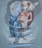 Paulina Maksjan, Klatka, 2012, akryl, płótno