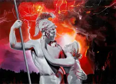 Łukasz Grotkowski, Pompeja I, 2013, akryl, płótno