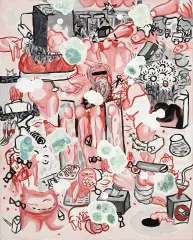 Bartek Górny, Obserwacja, 2013, tempera, płótno
