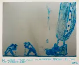 Wojciech Bąkowski, Ci jedzą. Musi mieć w rozkroku spodnie, że tam nie pobrudzi sobie, 1979, akwarela na taśmie fi lmowej 35 mm + wydruk