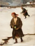 Teodor Axentowicz, NA GROMNICZNĄ, olej, płyta