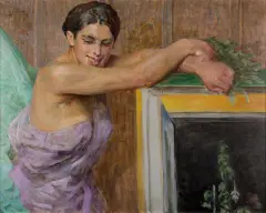 Jacek Malczewski, PORTRET KOBIETY Z CYKLU SALOME, 1912, olej, tektura