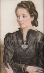 Jean Lambert-Rucki, PORTRET CÓRKI, 1941, pastel, węgiel, karton