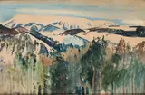 PEJZAŻ Z SEMMERING by Julian Fałat, 1914, papier, akwarela, sold Dec 2015