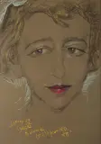 PORTRET HELENY MACIAKOWEJ - 1938 by Stanisław Ignacy Witkiewicz, pastel, papier brązowy, sold Dec 2015