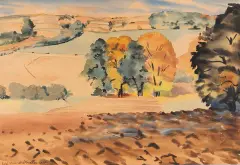 PEJZAŻ BRONOWIC by Rafał Malczewski, akwarela, papier, sold Dec 2015