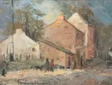 Efraim Seidenbeutel, ULICZKA NA KAZIMIERZU, 1934, olej, deska