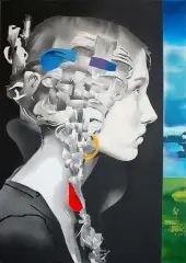 Monika Dętkoś, Kamea 2, 2015, olej, akryl, płótno