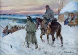 POWRÓT SPOD MOSKWY by Jerzy Kossak, 1928, olej, płótno, sold Mar 2016