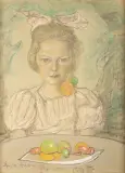 Portret dziewczynki by Stanisław Ignacy Witkiewicz, 1937, pastel, papier beżowy, sold Mar 2016