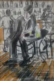 W kawiarni by Zygmunt Menkes, pastel, papier, sold Mar 2016