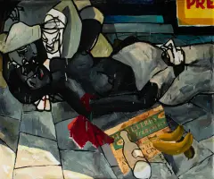 Lech Kunka, MURZYNKA, 1956, tech. mieszana, płyta