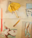 AMBALAŻ: PARASOL I POSTACIE by Tadeusz Kantor, 1967, ambalaż, płótno, sold Mar 2016