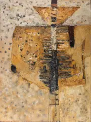 Jan Lebensztejn, FIGURA ROZPIĘTA, 1958, olej, płótno
