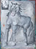 Eugeniusz Markowski, Koń, 1980, olej, płótno