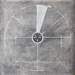 Tomasz Kawiak, MALARSTWO NA OSI Z SZARYM TŁEM, 1975, tech. własna, płótno