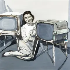 Mariusz Mierzejewski, Black TV, 2014, olej, płótno