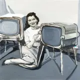 Mariusz Mierzejewski, Black TV, 2014, olej, płótno