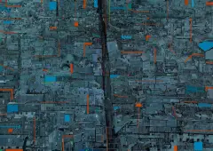 Artur Przebindowski, MEGALOPOLIS LXXI (71) - MGŁA, 2016, akryl, płótno