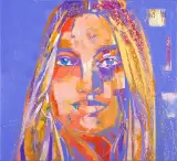 Anna Kostenko, ULTRA-VIOLET BLONDE (Z CYKLU: PERSONA - IV), 2016, akryl, olej, płótno