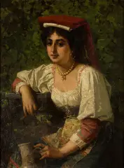 Pantaleon Szyndler, WŁOSZKA, olej, płótno
