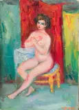 Akt by Jakub (Jacques) Zucker, olej, płótno, sold Oct 2016