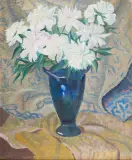 Stanisław Sałaga, PEONIE W WAZONIE, olej, płótno