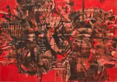 Kompozycja by Alfred Lenica, tech. własna, papier, sold Oct 2016