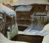 Ferdynand Ruszczyc, Młyn zimą, 1902, olej, płótno