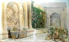 Tivoli by Stanisław Masłowski, 1910, akwarela, papier naklejony na tekturę, sold Dec 2016